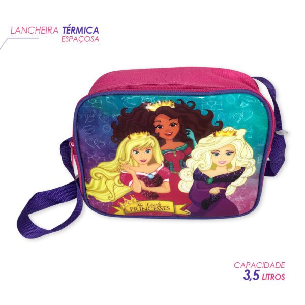 Kit Mochila Infantil Escolar com 3 peças Princesas Rosa - Image 3