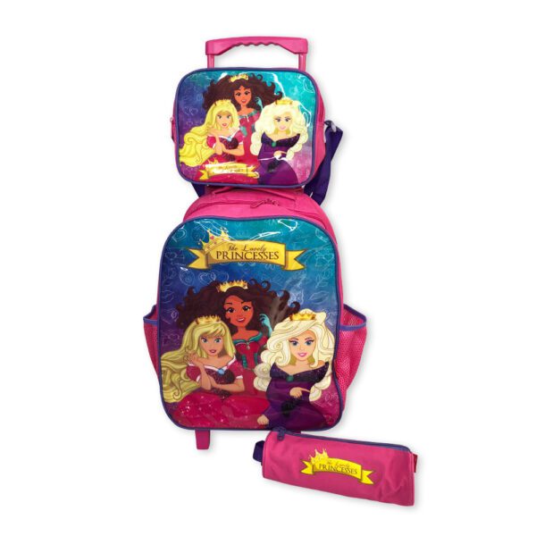 Kit Mochila Infantil Escolar com 3 peças Princesas Rosa - Image 5