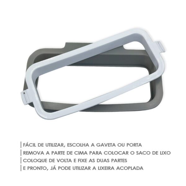 Lixeira Acoplável Para Cozinha Suporte Fácil De Saco De Lixo - Image 4