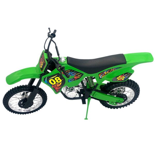 Moto de Motocross de Brinquedo com Apoio - Verde - Image 2