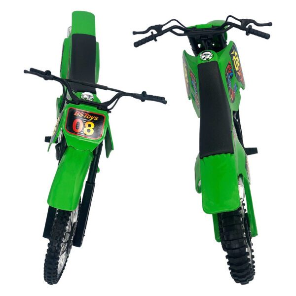 Moto de Motocross de Brinquedo com Apoio - Verde - Image 3