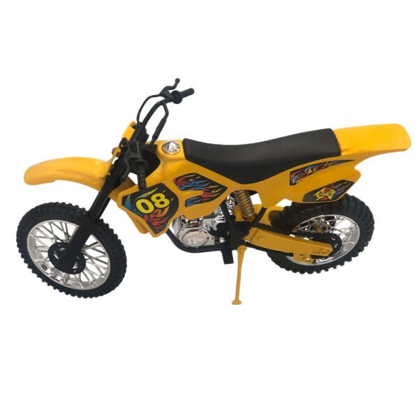 Moto de Motocross de Brinquedo com Apoio - Amarelo - Image 3