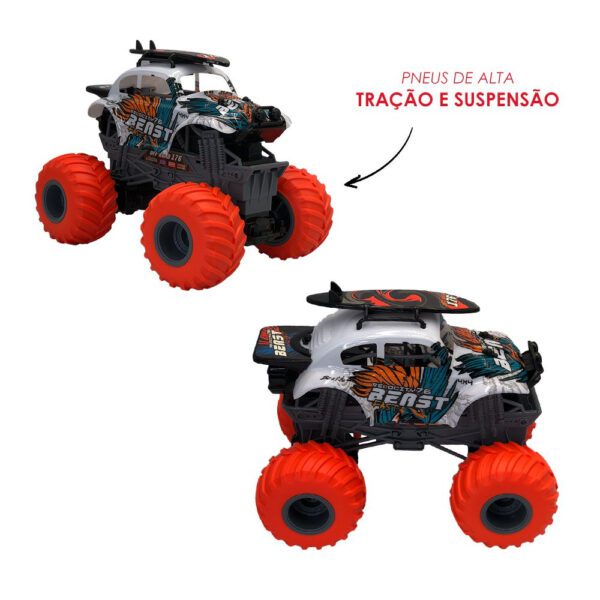 Carro de Controle Remoto Off Road Função Total - Branco Beast - Image 2