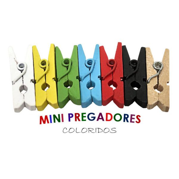 Kit 30 Mini Prendedores Coloridos de Madeira - Image 2