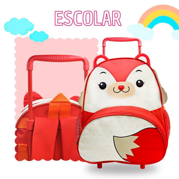 Mochila Infantil Com Rodinhas - Raposa - Image 2