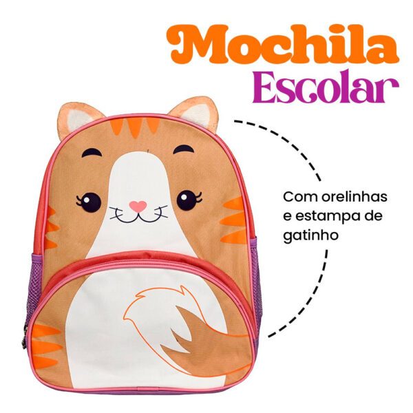 Mochila Infantil Com Alças - Gatinho - Image 2