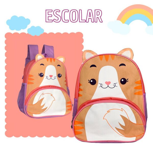 Mochila Infantil Com Alças - Gatinho - Image 7