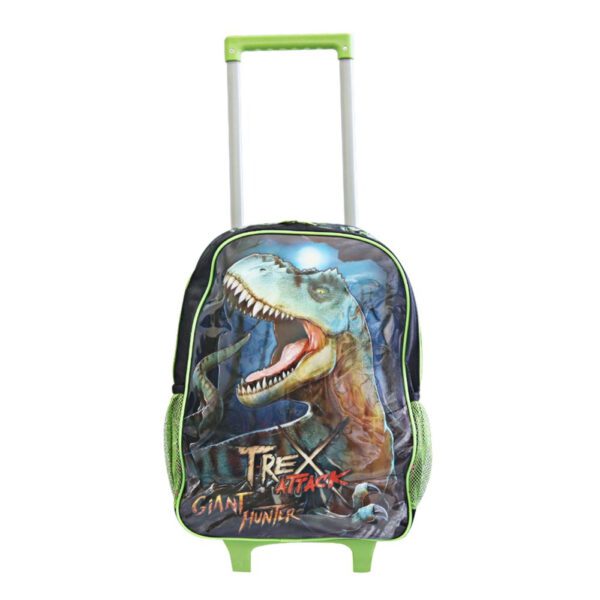 Mochila Escolar de Rodinhas Dinossauro T-Rex