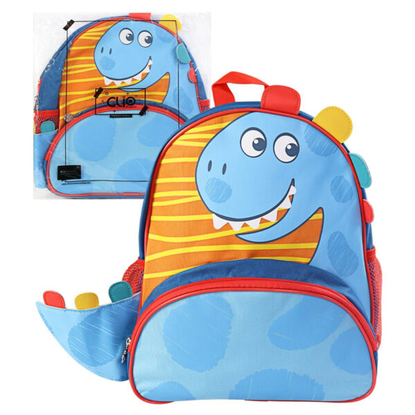 Mochila Infantil de Costas Dino - Azul