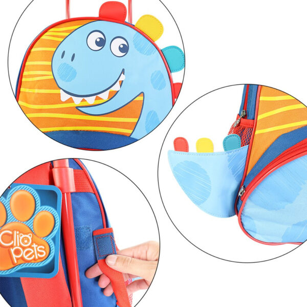 Mochila Infantil com Rodinhas Dino - Azul - Image 4