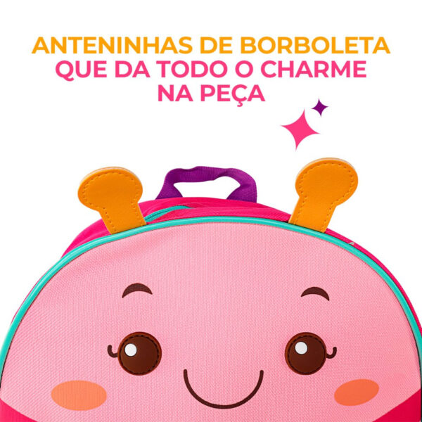 Mochila Infantil Com Alças - Borboleta Rosa - Image 3