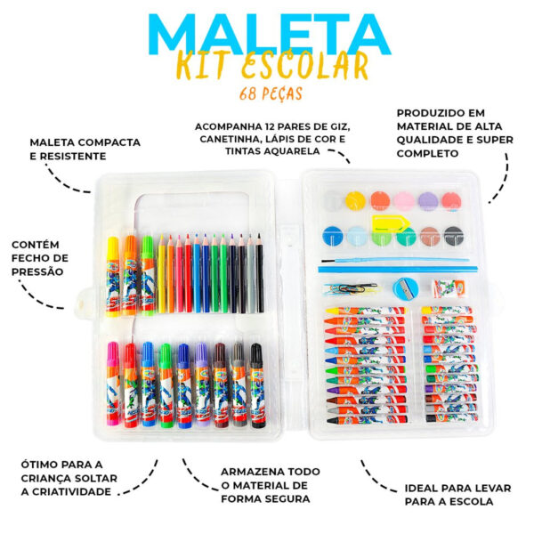 Maleta Kit Escolar com 68 Peças Hero Squad - Image 3