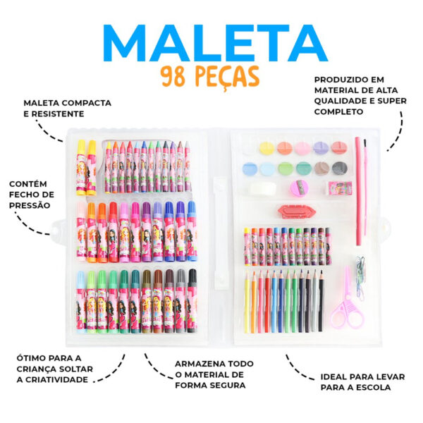 Maleta Kit Escolar com 98 Peças Glam Girls - Image 4